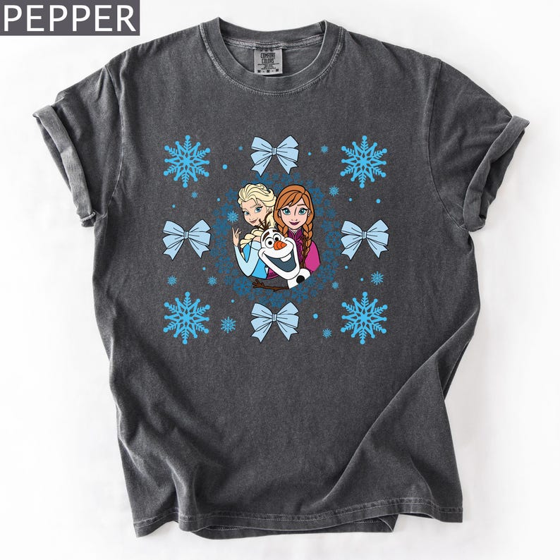 Frozen T-Shirt, Elsa Anna Olaf Shirt, Comfort Colors® 1717 Tee image 2