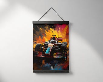 Abstract Formula Car Print: B2 Motorsport Wall Art