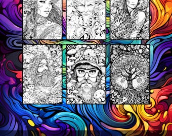 Malbuch für Erwachsene - 48 mystische Designs, A4 150gsm