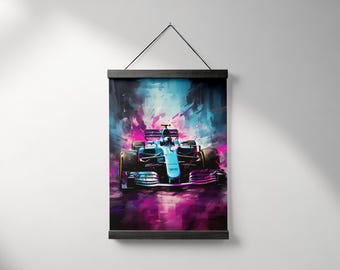 Abstract Formula Car Print: B2 Motorsport Wall Art