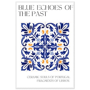 Framed Portuguese Azulejo Tile Art – Wall Decor, Gift Idea, Portuguese Ceramic Tile Print, Mediterranean Wall Art, Boho Home Decor