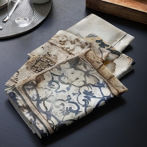 Azulejo Cloth Napkins – Portuguese Tile Pattern – Table Decor – Boho Napkins – Gift Idea – Mediterranean Table Style - Set of 4