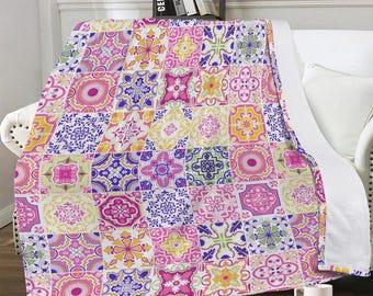 Trends Dual-sided Stitched Blanket, fresh colors inspired by Portuguese patterns from the streets of Lisbon and Porto