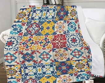 Trends Dual-sided Stitched Blanket, fresh colors inspired by Portuguese patterns from the streets of Lisbon and Porto
