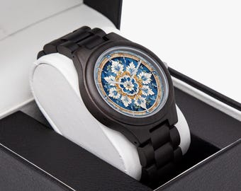 Italian Olive Wood Watch – Unisex Wooden Wristwatch with CITIZEN Quartz, Handmade & Exclusive Edition