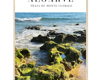 Algarve original Photography Print, Framed Wall Art from Portugal | Coastal Home Decor & Gift Idea for Travel Lovers, Praia de Monte Clerigo
