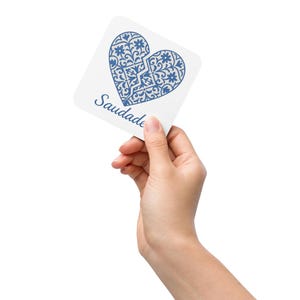 Cork Coaster with Azulejo Heart – Portuguese Tile Design – Heart Cork Coaster – Portugal Gift Idea – Mediterranean Table Decor