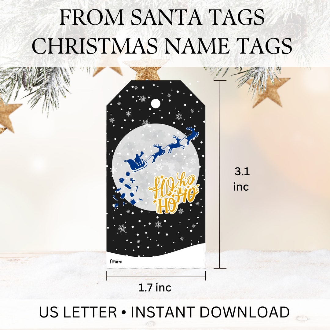 Secret Santa Tags. Snowflake Labels Printable. Ho Ho Ho - Etsy