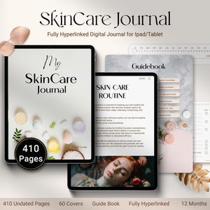 Digital Skincare Journal: routinetracker, gids met actieve ingrediënten (digitale download) afbeelding 1