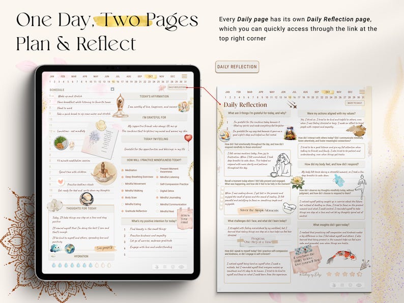 Digital Mindfulness Journal for iPad | Self-Care & Wellness Planner | GoodNotes Notability imagen 3