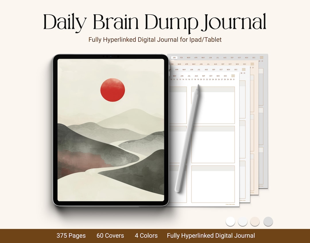 Daily Brain Dump Digital Journal: Undated Goodnotes Template (PDF) - Etsy