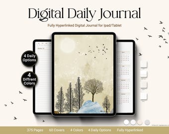 Hyperlinked Daily Journal for GoodNotes, Notability, iPad (Digital Download)