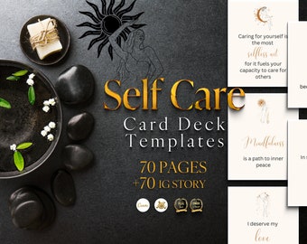 Self Care Card Deck Canva Template: Wellness Coach IG Story (Digital Download)