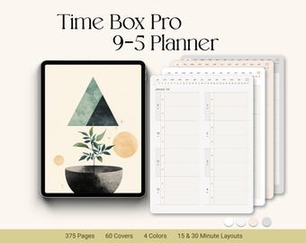 Planificador digital Timebox Pro: Bloqueo de tiempo diario de 9 a 5 (PDF)