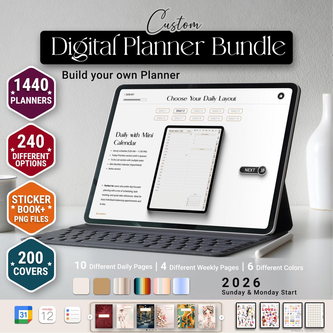 2026 All-in-one Digital Planner Bundle for iPad & Tablet| Goodnotes ...