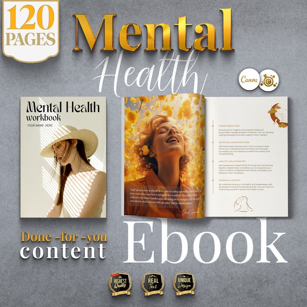 Editable Mental Health Ebook Canva Template, Coaching Ebook  Lead Magnet for for Life Coach, Coaching Tools and Exercises, Commercial Use