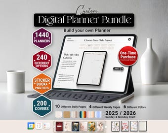 2025-26 All-in-One Digital Planner Bundle | Goodnotes, Notability | 10 Daily Layouts, 4 Weekly Layouts, Multiple Colors for iPad & Tablet