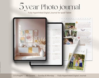 Diario fotográfico digital de 5 años: Álbum de recuerdos diarios para iPad (Descargar PDF)