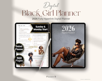 2026 Digital Black Girl Planner: Daily, Weekly, Monthly (Digital Download)