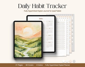 Digital Habit Tracker: GoodNotes Planner, Undated Journal (PDF Download)