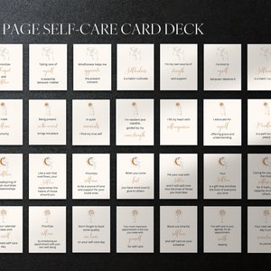 self care card deck Canva Template page view