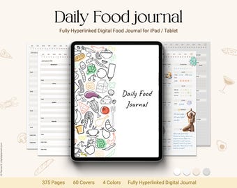 Diario de alimentación digital y registro de calorías y comidas para iPad / Goodnotes (descarga digital)