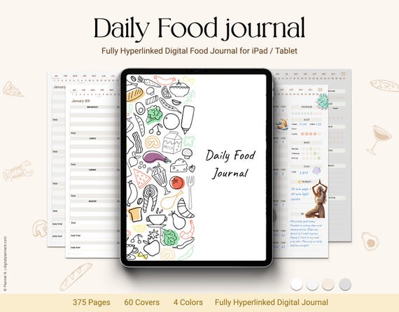 Digital Food Journal & Food Diary – Calorie and Meal Tracker for iPad / Goodnotes (Digital Download)