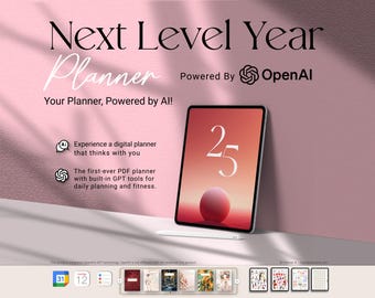 2025 AI Digital Planner: Goal, Wellness, Productivity (Digital Download)