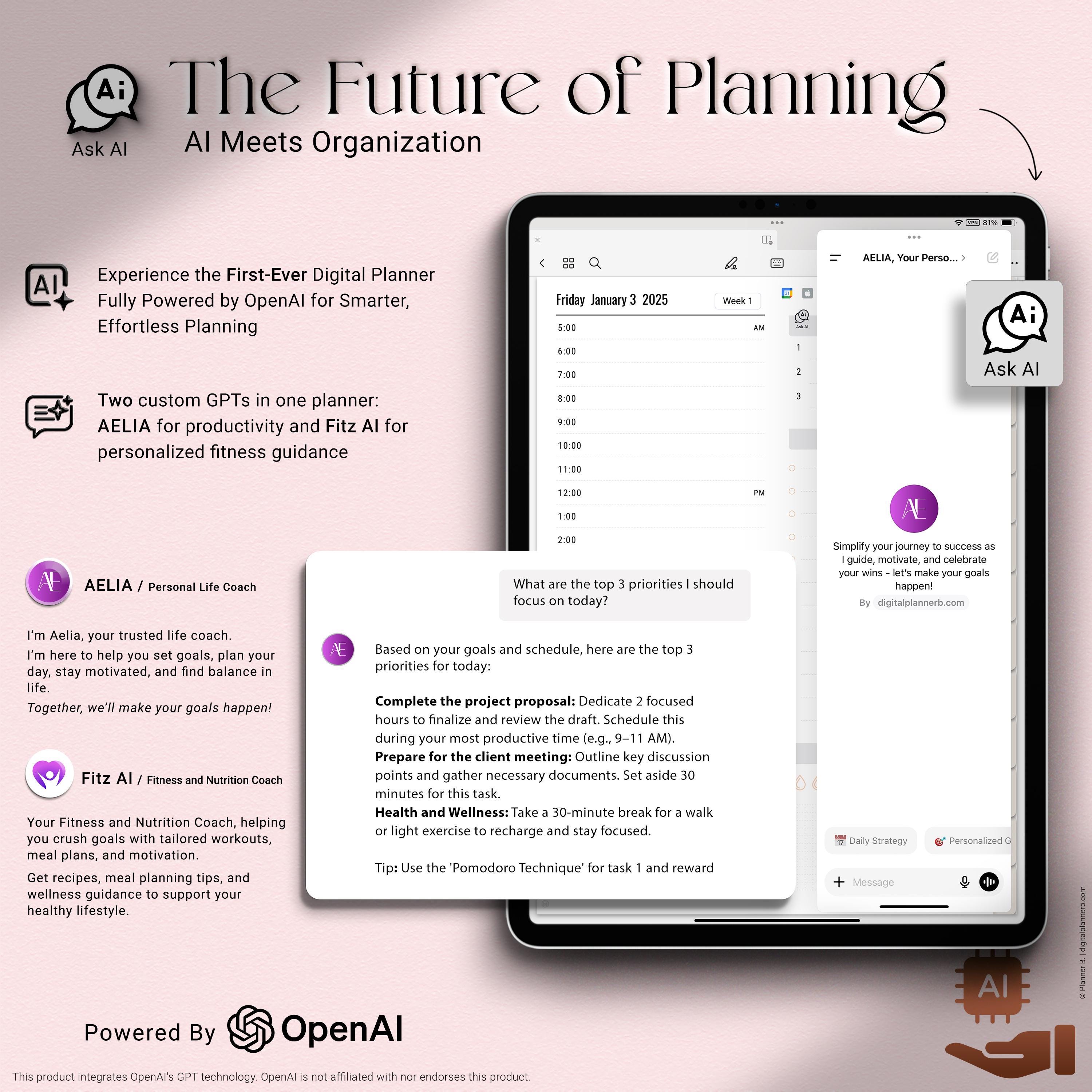 2025 AI Digital Planner: Goal, Wellness, Productivity (digital Download ...