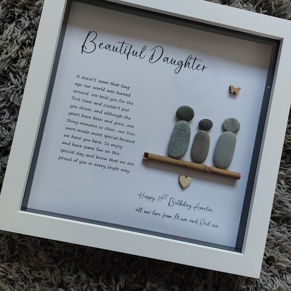 Daughter 30th/40th /21st/18th/16th  birthday, Pebble Art, Daughter Gift, Mother Daughter, Birthday Gift for DaughterPersonalised. Christmas