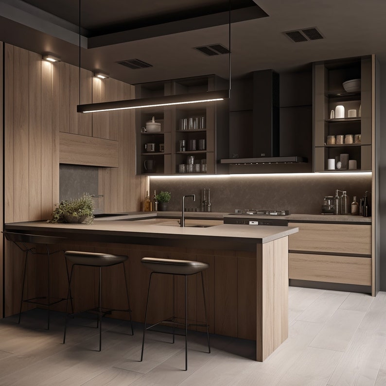 Kitchen ,residential Design, Residential 3D Modelling, 3D Rendering, E
