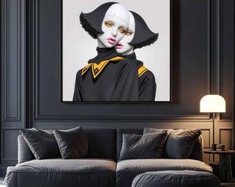 Lámina de arte gótico surrealista: Póster de fantasía oscura de Enigmatic Twin Souls