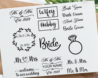 Wedding Bundle SVG PNG. Bridal Shower, New Bride, Gift for Bride Design. Sublimation Print Cricut Silhouette Wedding Newlywed Designs