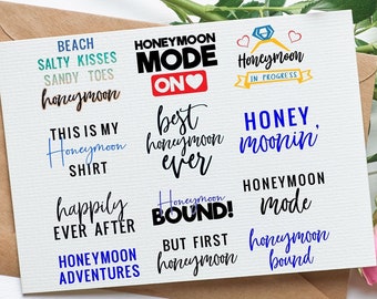 Honeymoon Designs Bundle: Shirts, Newlywed SVG PNG PDF