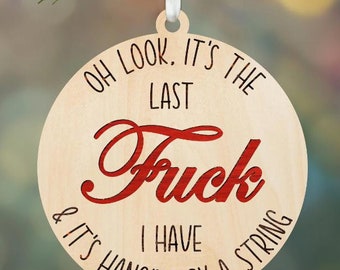 Funny Christmas Ornament SVG: Last F Hanging By A String (SVG, PNG)