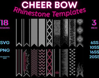 Cheer Bow Rhinestone Templates 6ss 10ss 16ss 20ss