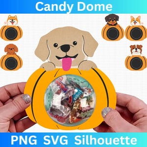 Halloween Candy Dome SVG-bundel, Halloween Candy Holder SVG, Candy Ornaments SVG, Chocoladehouder Svg, Party Favor, Trick or Treat-cadeaus