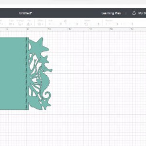 May include: A teal blue card with a seahorse and starfish design. The card is cut out to create a 3D effect. The card is labeled "Seahorse Invitation".