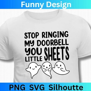 Halloween SVG PNG, arrêtez de sonner à votre porte, petites feuilles ! Styles SVG