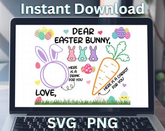 Dear Easter Bunny Tray Placemat SVG PNG Digital Download