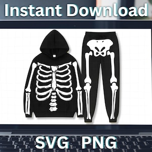 SVG de esqueleto / Disfraz de esqueleto / Disfraz de Halloween fácil / SVG de camiseta / SVG de Halloween / Idea de disfraz fácil SVGStyles