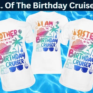 Crucero de cumpleaños SVG, Crucero de cumpleaños, Equipo de crucero de cumpleaños para familias a juego, Camiseta PNG, Estilos SVG de hermano y hermana