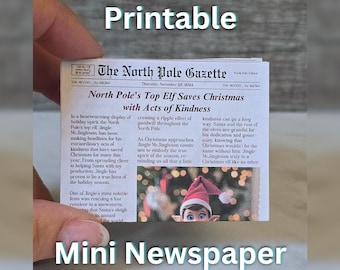 Printable Mini Newspaper Elf Prop, Miniature Elf Props & Dollhouse Accessories, Instant Download SVGStyles