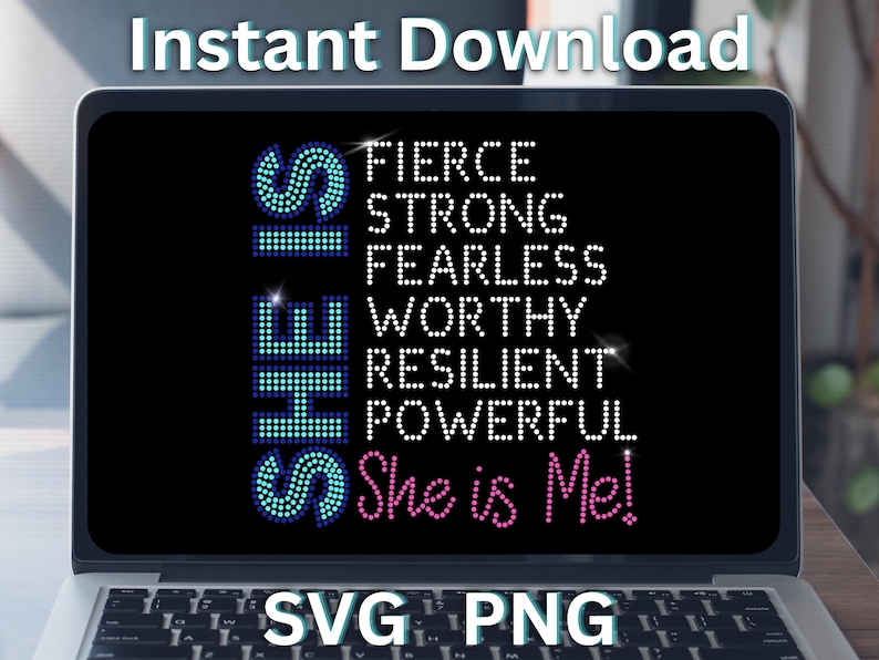 She is Rhinestone Template SVG File 10ss Svgstyles - Etsy