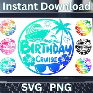Cruise Ship SVG. Birthday Cruise Emblem.  cruisin&#39; cruise shirt print svg decal cut file. Cruise Squad, Birthday Trip. 2024 SVGStyles