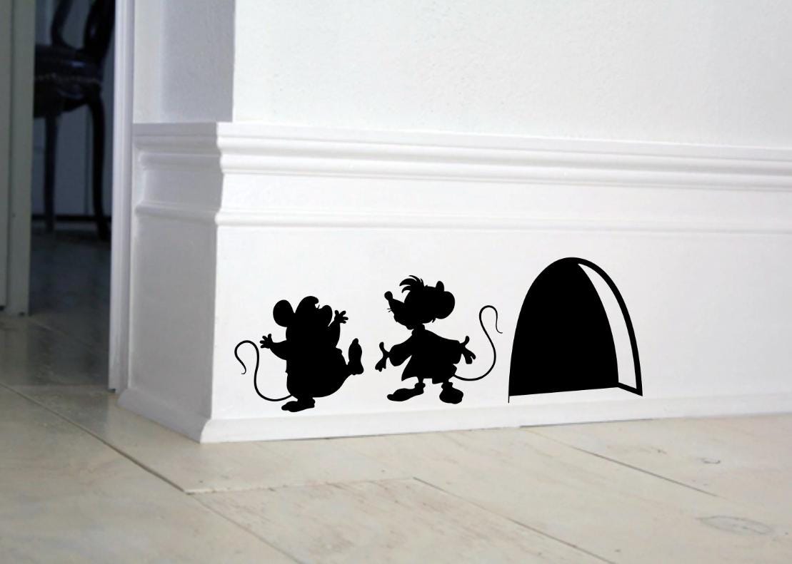 Baseboard Decal SVG Mouse Hole Silhouette PNG Mice With Key. 3 Designs ...