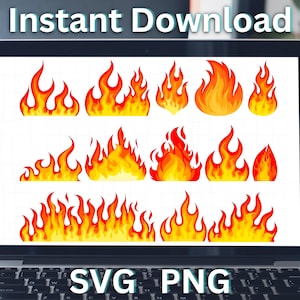 Fire Svg Bundle, Fire SVG, Layered Fire Flame SVG, Flame Clipart, Cut File For Cricut, Silhouette SVGStyles