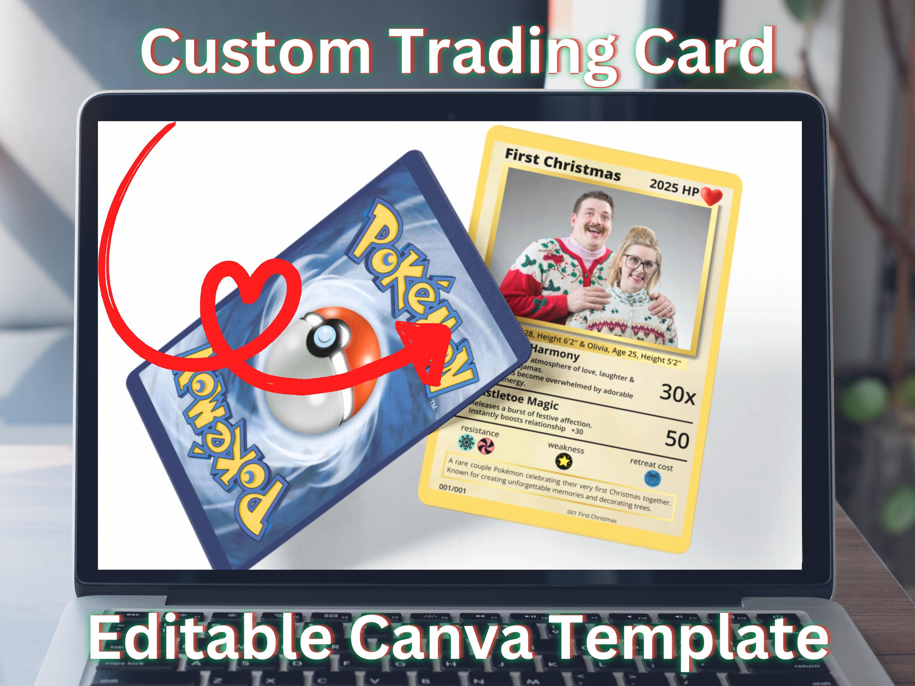 Custom Couple Trading Card, Fully Editable Canva Template for Custom  Personalized Christmas Gift - Etsy