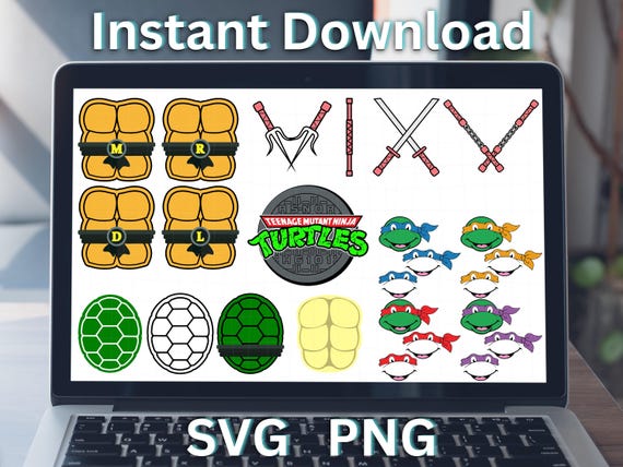 Group Halloween Turtle Costume SVG PNG. Matching Ninja Shell Design Bundle SVGStyles