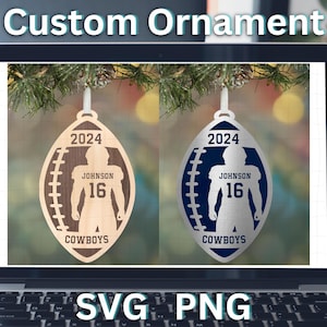 Futebol SVG para ornamento personalizado de jogador de futebol personalizado COM FONTE SVGStyles